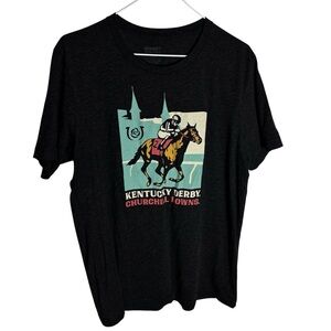 Kentucky Derby Churchill Downs Jocky horse unisex charcoal gray soft  T shirt